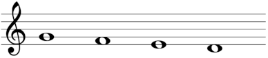 Absteigende Linie im Violinschlüssel